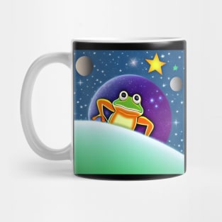 Hippy frog in space with stars Mug